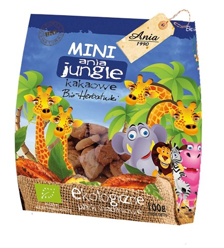 Ciastka kakaowe Mini Jungle Bio 100g - Ania