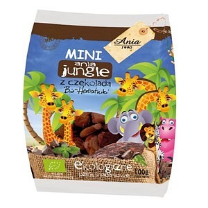 Ciastka z czekoladą mini jungle BIO 100g ANIA